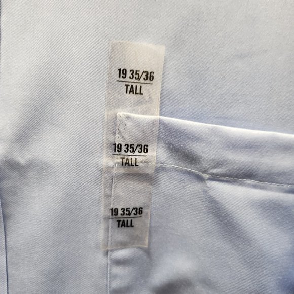 IZOD Men’s Blue Twill Dress Shirt 19 35/36 Tall NWT - Picture 4 of 10